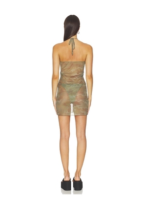 Bella Venice The Luz Halter Dress in Army. Size XS. Also in L, M, S.