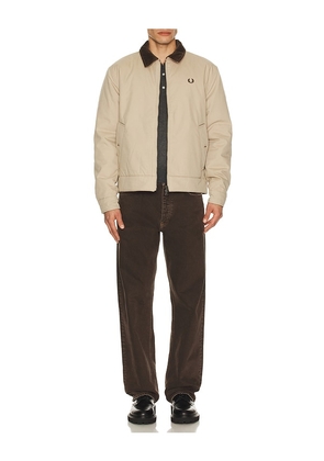 Fred Perry Cotton Caban Jacket in Cream. Size M. Also in S.