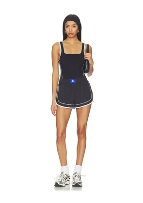 Free People x FP Movement Varsity Blues Runsie in Black & White. Size XS. Also in S, M, L, XL.