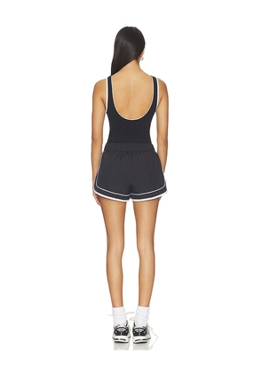 Free People x FP Movement Varsity Blues Runsie in Black & White. Size XS. Also in S, M, L, XL.