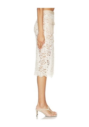 L'AGENCE Shae Below Knee Skirt in Cream. Size 00. Also in 0, 4, 6, 8, 10, 12.