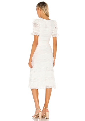 Tularosa Quinn Midi Dress in White. Size S. Also in L, M, XS, XXS.