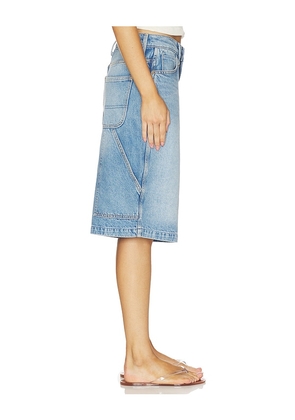 MOTHER The Rigatoni Carpenter Short in Blue. Size 23. Also in 24, 25, 26, 27, 28, 29, 30, 31, 32, 33, 34.