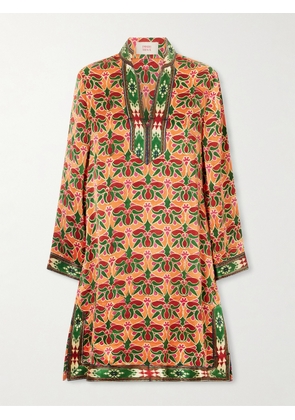Emporio Sirenuse - Liora Jewelry Mare Printed Silk-satin Coverup - Orange - IT36,IT38,IT40,IT42,IT44,IT46,IT48,IT50