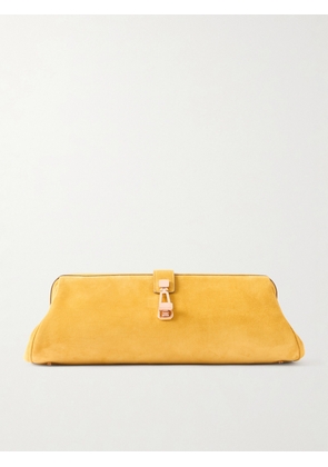 Gabriela Hearst - Paola Embellished Suede Clutch - Yellow - One size