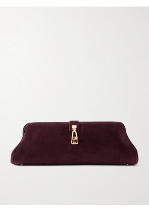 Gabriela Hearst - Paola Embellished Suede Clutch - Burgundy - One size