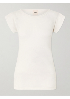 KHAITE - Angel Cotton And Cashmere-blend T-shirt - White - x small,small,medium,large,x large