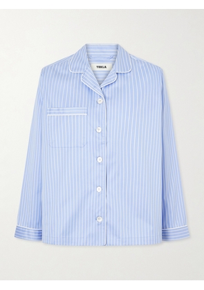 TEKLA - Striped Organic Cotton Pajama Shirt - Blue - xx small,x small,small,medium,large,x large,xx large