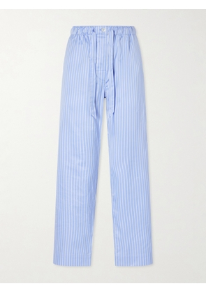 TEKLA - Striped Cotton-poplin Pajama Pants - Blue - xx small,x small,small,medium,large,x large,xx large