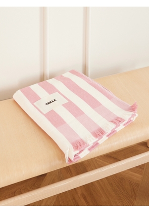 TEKLA - Palma Striped Organic Cotton-terry Beach Towel - Pink - One size