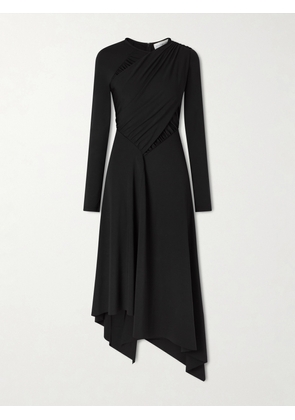 Victoria Beckham - Gathered Crepe Midi Dress - Black - UK 4,UK 6,UK 8,UK 10,UK 12,UK 14,UK 16