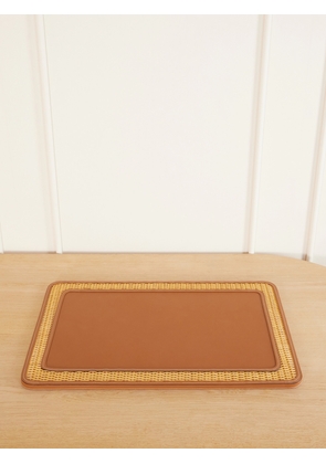 Ralph Lauren Home - Bailey Rattan-trimmed Leather Desk Blotter - Brown - One size