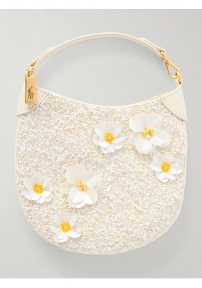 Polo Ralph Lauren - Floral-embellished Beaded Small Shoulder Bag - White - One size