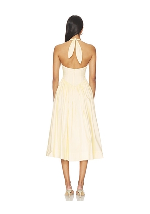 Tularosa X Ivana Ramirez Stella Midi Dress in Yellow. Size XXS. Also in L, M, S, XL, XS.