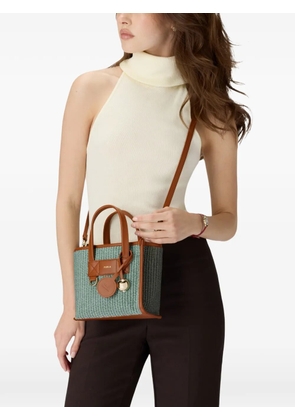 Furla mini Divide It woven tote bag - Green