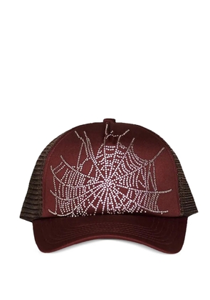 SP5DER rhinestone-embellished trucker hat - Red
