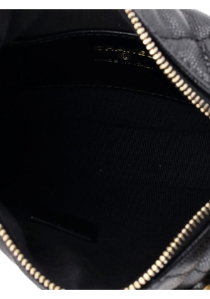 CHANEL Pre-Owned Double Chain Bow Pouch Quilted Caviar Mini hobo bag - Black