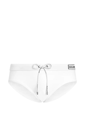 Dolce & Gabbana logo-embroidered swim briefs - White