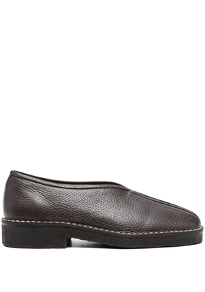 LEMAIRE piped leather loafers - Brown