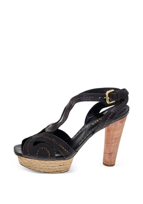 Prada Pre-Owned espadrille platform sandals - Black