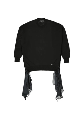 DSQUARED2 lace-up draped-insert sweater - Black
