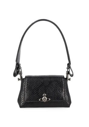 Vivienne Westwood snakeskin-effect orb shoulder bag - Black
