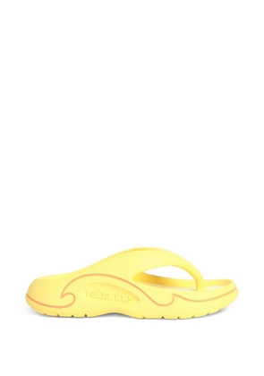 Rabanne logo-embossed flip-flops - Yellow
