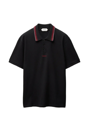 Versace embroidered-logo cotton piqué polo - Black