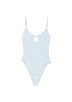 Hunza G Mia crinkle-effect cutout swimsuit - Blue