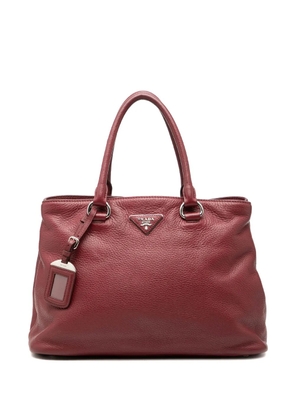 Prada Pre-Owned 2010-2026 Vitello Daino Open Convertible Tote satchel - Red