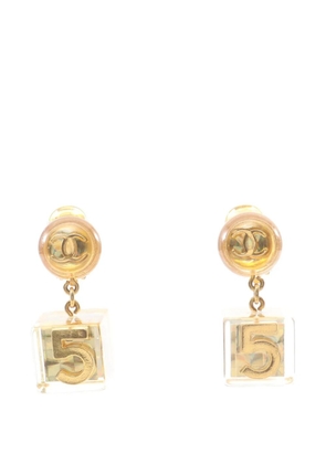 CHANEL Pre-Owned 1986-1988 Coco Mark Cube earrings - Gold