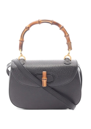 Gucci Pre-Owned Bamboo turn-lock shoulder bag - Black