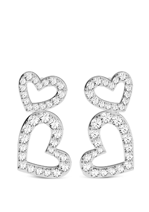 APM Monaco Double Hearts crystal-embellished earrings - Silver