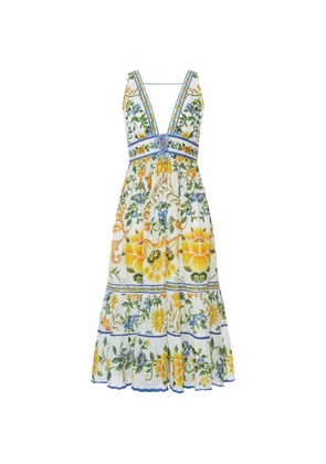 FARM Rio Emily Floral Tapestry midi dress - White