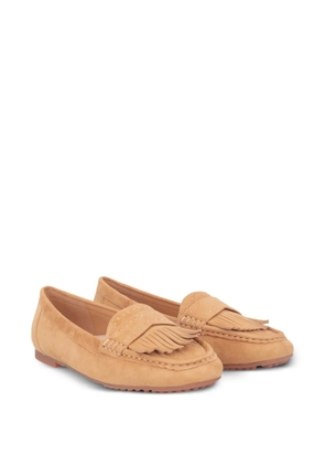 Tosca Blu fringe-detail studded loafers - Brown