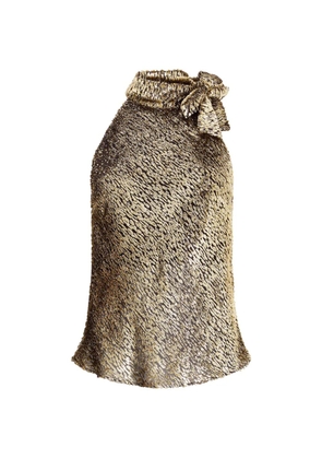 Roberto Cavalli bow-detail halterneck top - Gold