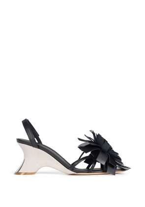 A.W.A.K.E. Mode Linda pom-pom leather sandals - Black