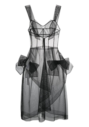 Maison Margiela bow-appliqué tulle midi dress - Black