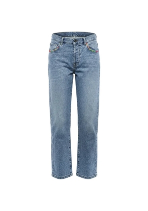 PAR.CO DENIM embroidered straight-leg jeans - Blue