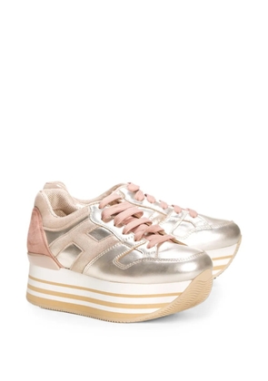 Hogan Maxi H222 flatform sneakers - Metallic