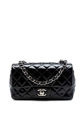 CHANEL Pre-Owned 2013-2014 Mini Rectangular Classic Patent Single Flap crossbody bag - Black