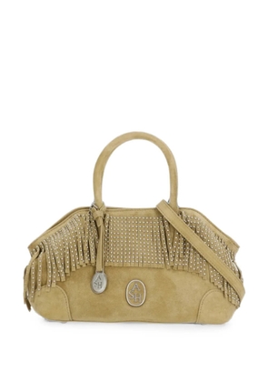 Ash studded fringe shoulder bag - Neutrals