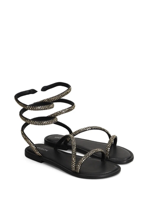 FUSION crystal-embellished wrap-around sandals - Black