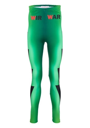 Walter Van Beirendonck sun-print bike leggings - Green