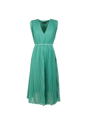Pianoforte midi pleated belted dress - Green