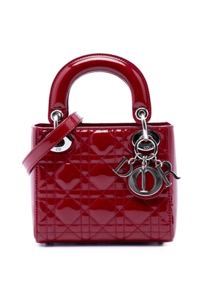 Christian Dior Pre-Owned 2014 Mini Patent Cannage Lady Dior satchel - Red
