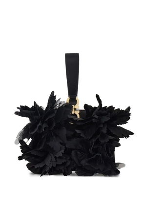 Ferragamo mini floral-detailing clutch bag - Black