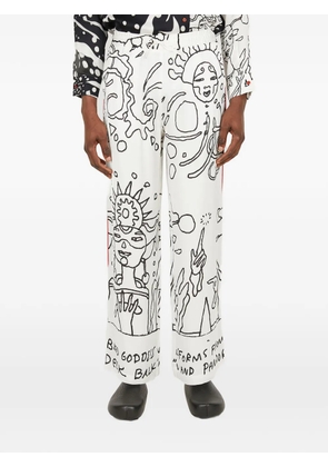 Honey Fucking Dijon printed trousers - White