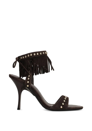Marc Ellis fringed stud-embellished sandals - Brown