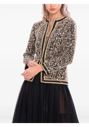 Dina Melwani crystal-embellished bead-embroidered jacket - Black